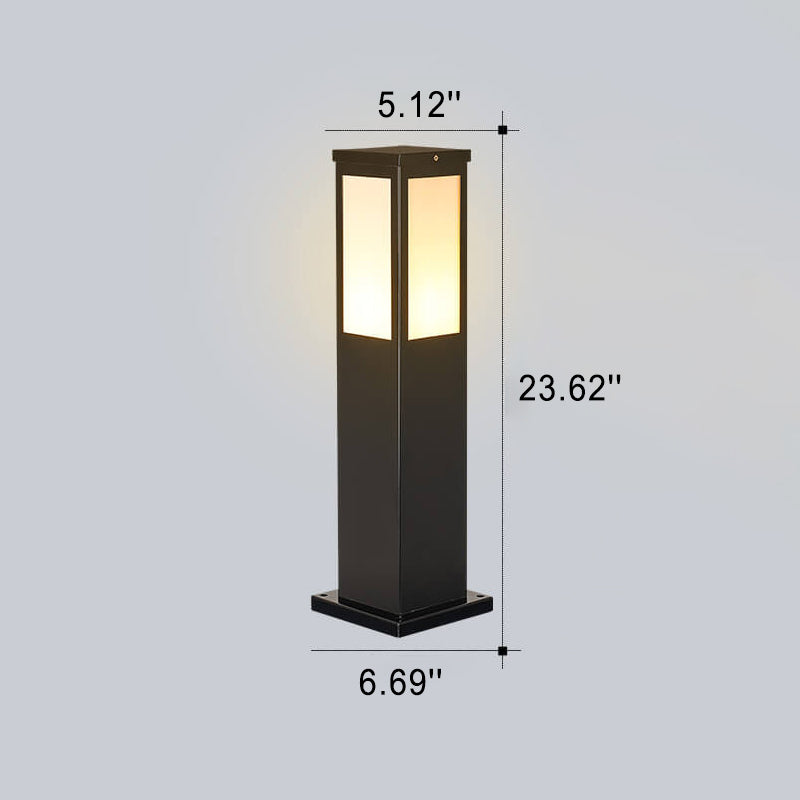 Lampada da Giardino Moderna a Colonna Quadrata Impermeabile per Esterni
