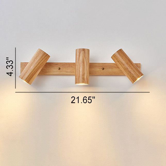 Faretto da soffitto minimalista giapponese in legno massello con 1/3/4 luci