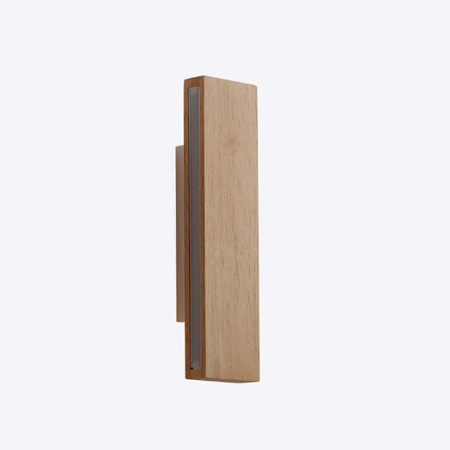 Applique da Parete Lampada LED Acrilico in Legno Massello Rettangolare Piatto Rotabile Nordico Contemporaneo
