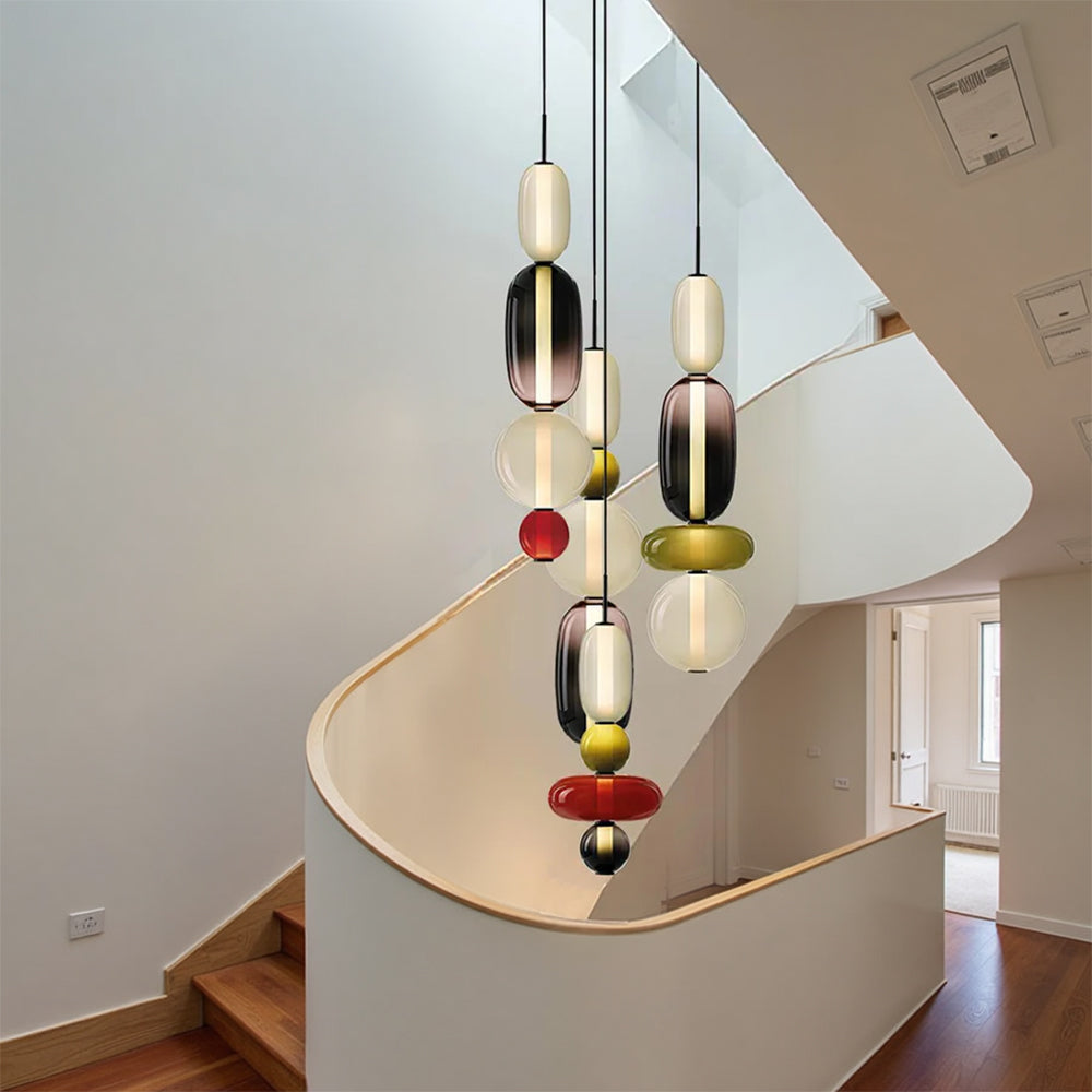 Lampada a Sospensione in Vetro Caramellato Chic