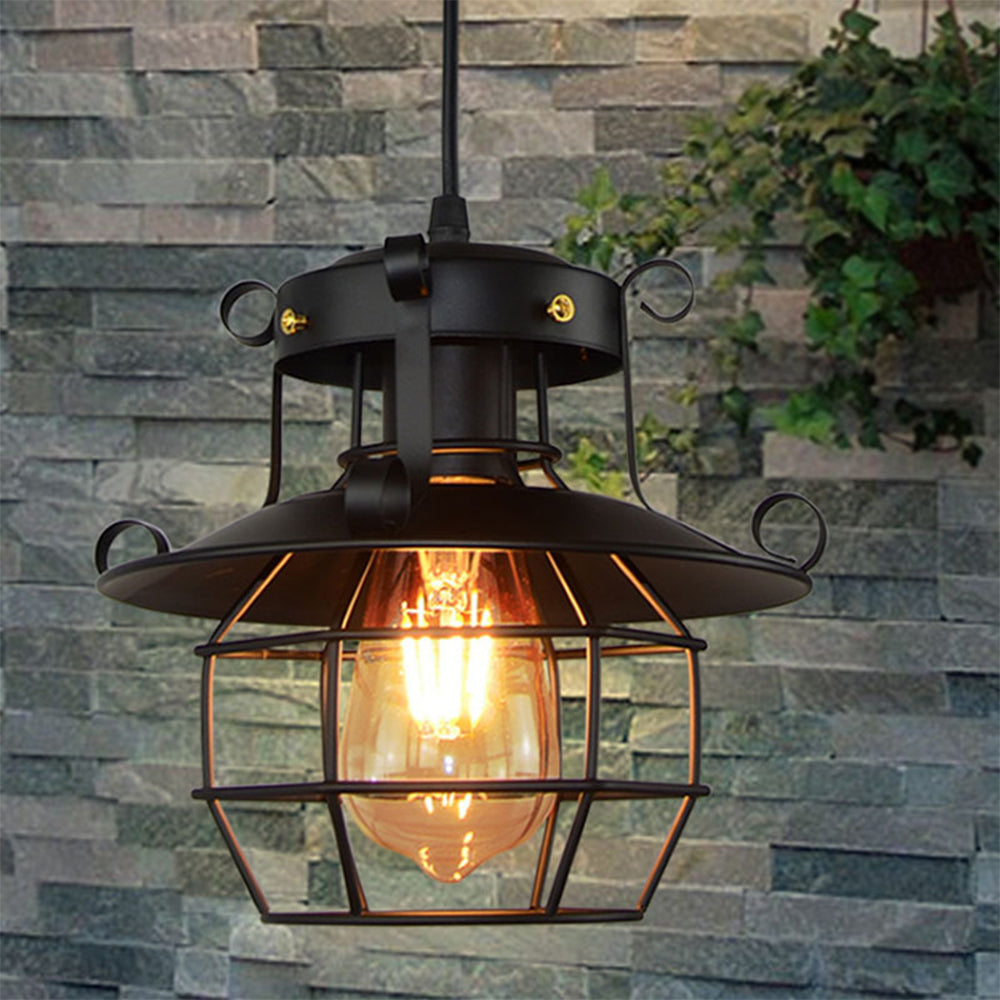Lampada a Sospensione Industriale Design Retro in Metallo