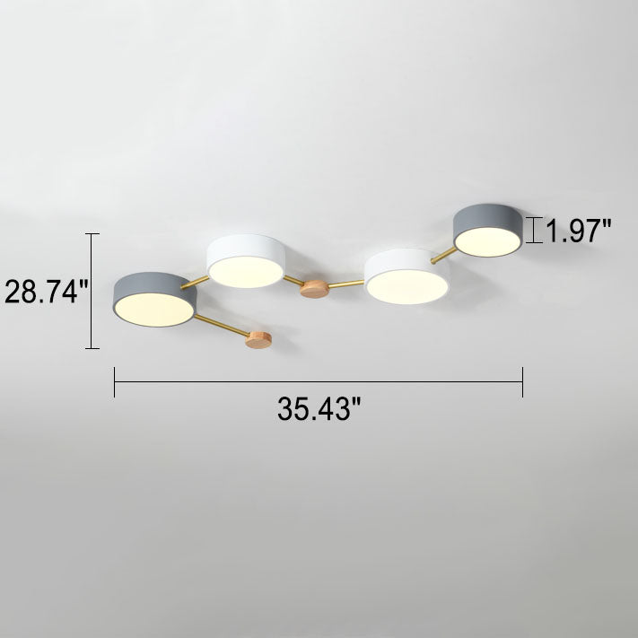 Illuminazione a Soffitto LED in Legno Massello e Ferro Stile Minimalista Scandinavo