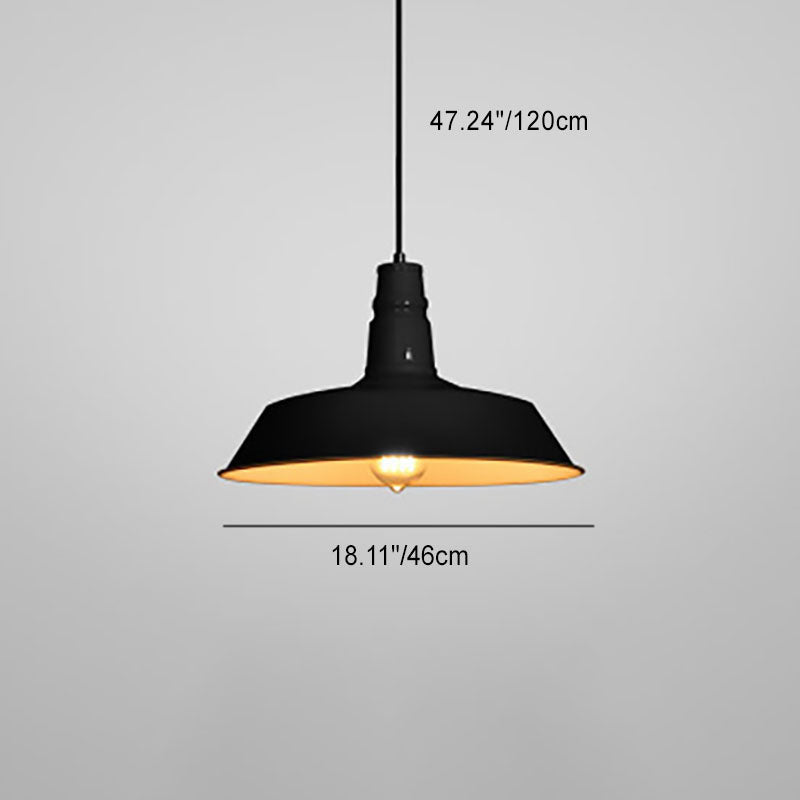 Lampadario Pendente Industriale Contemporaneo in Ferro a 1 Luce per Soggiorno