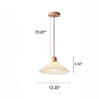 Lampada a Sospensione con Paralume Pieghettato Minimalista Nordico 1 Luce