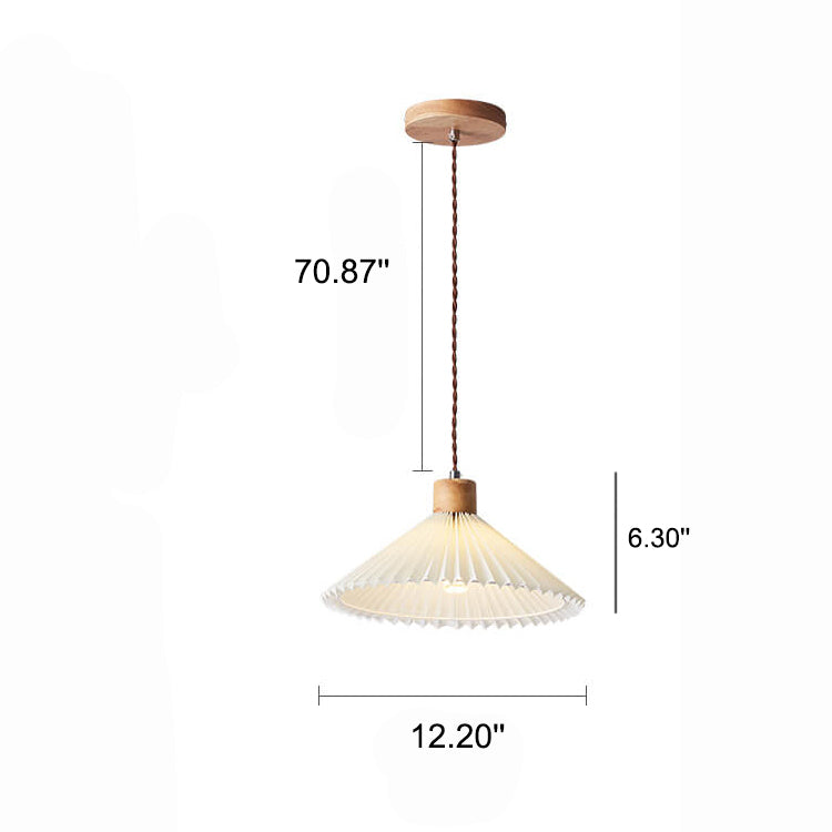 Lampada a Sospensione con Paralume Pieghettato Minimalista Nordico 1 Luce