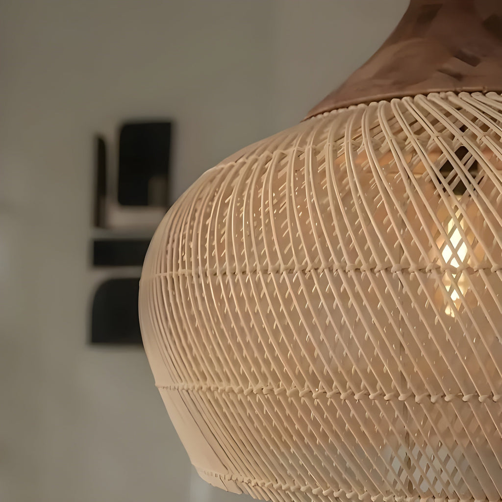 BistroBeam Light - Moderna Lampada a Sospensione in Rattan