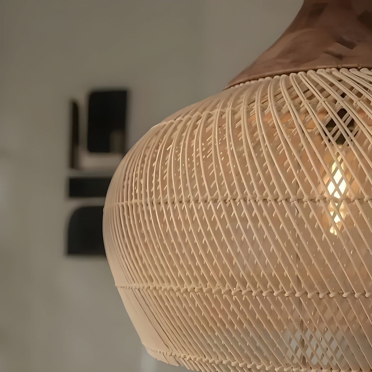 BistroBeam Light - Moderna Lampada a Sospensione in Rattan