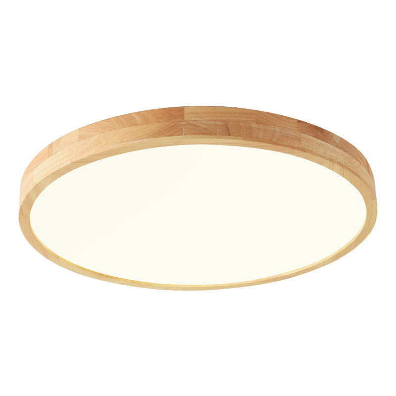 Lampada da soffitto a LED ultra-sottile rotonda in legno massello nordico