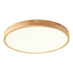 Lampada da soffitto a LED ultra-sottile rotonda in legno massello nordico