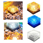 Luce Cubo da Giardino Solare con Effetto Onde d'Acqua a Cambio Colore