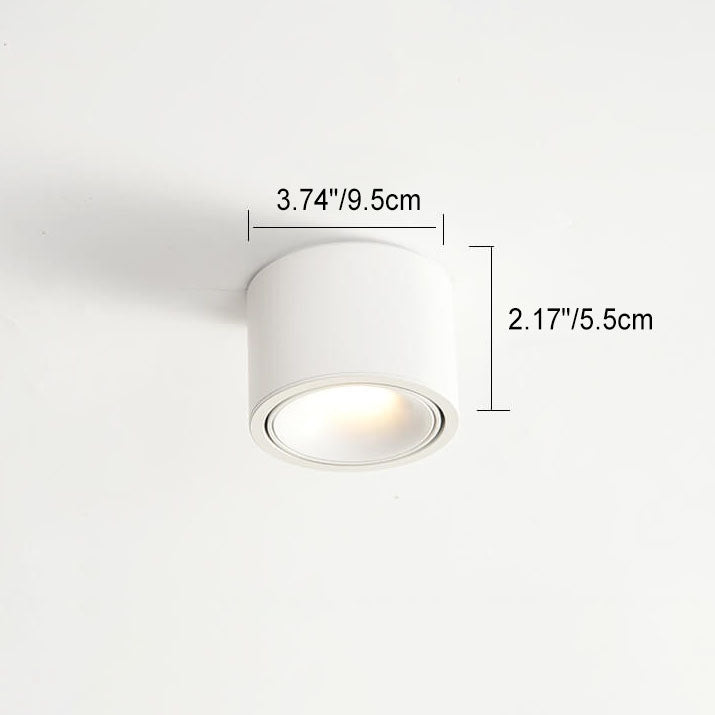 Faretto rotondo in alluminio minimalista moderno, regolabile, a LED, montato a soffitto per soggiorno