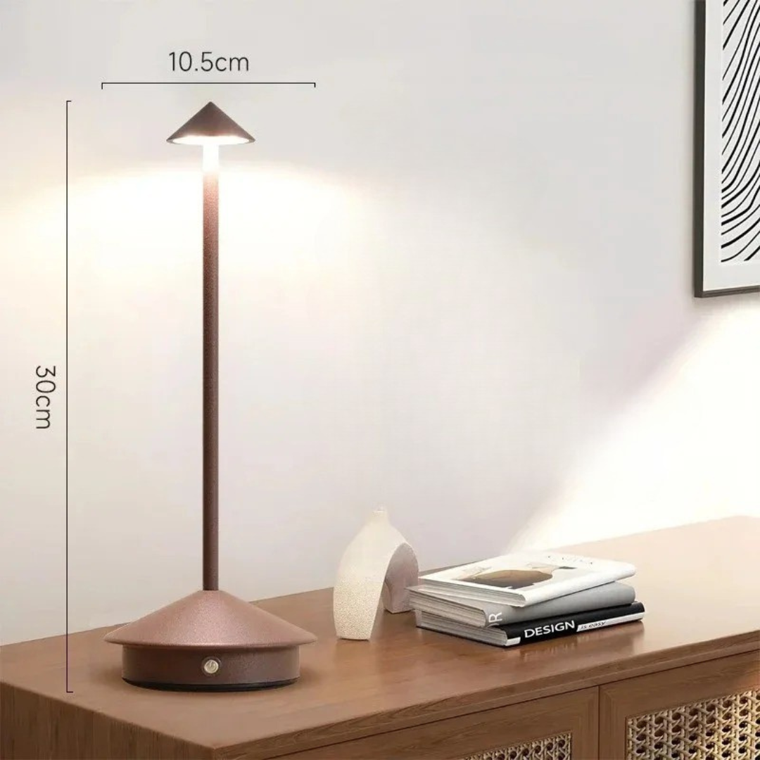 Lampada da Tavolo Ricaricabile LED a Cono in Alluminio Moderno 1 Luce