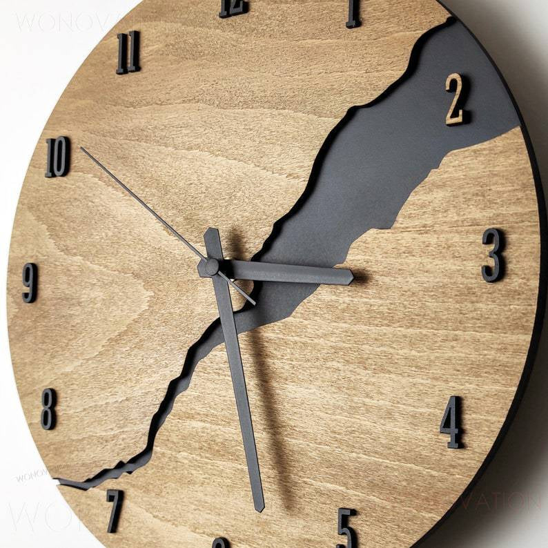 Orologio da Parete in Legno di Lusso Design Moderno