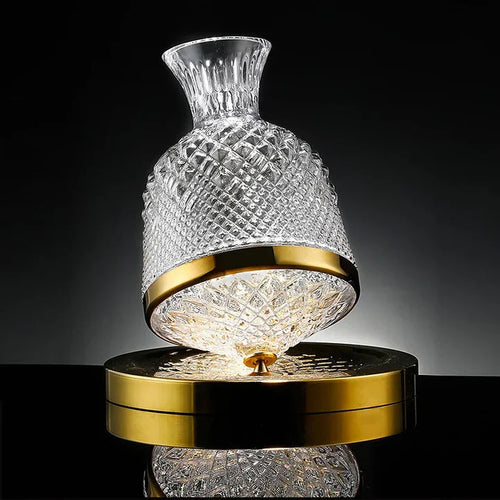 Crystaluxe - Decanter per vino rotante a 360° con design elegante
