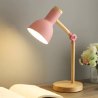 Lampada da scrivania LED regolabile in legno e metallo