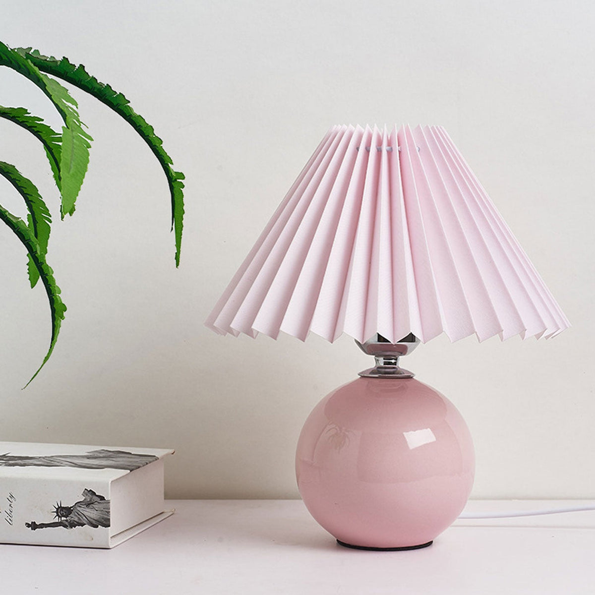 Lampada da Tavolo Ceramica Pieghettata Minimalista Nordica a 1 Luce