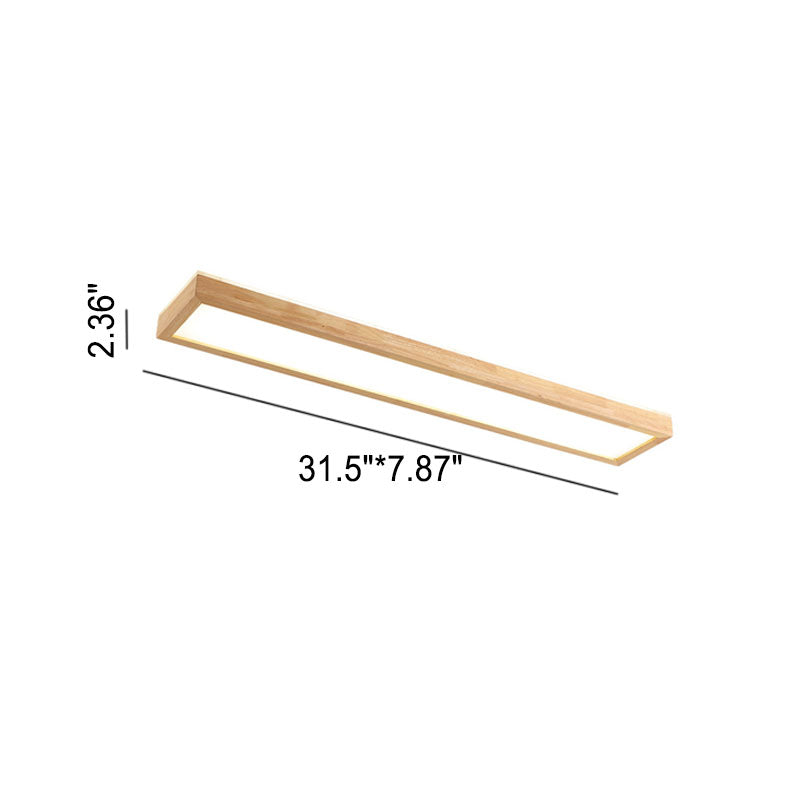 Lampada da soffitto LED rettangolare minimalista giapponese in noce
