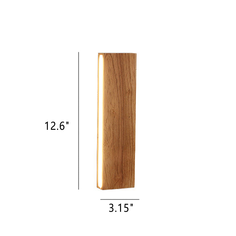 Lampada da parete LED a striscia in legno massello semplice