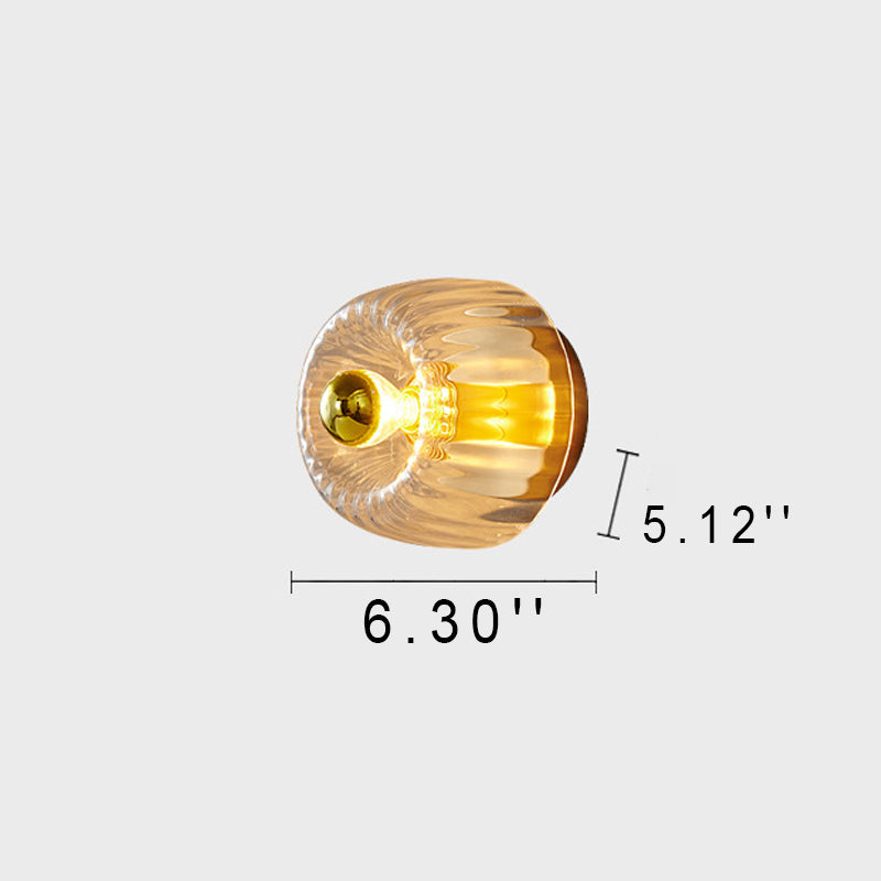 Moderno Lampadario di Lusso a Forma di Sole in Vetro Completo in Rame a Doppio Scopo con 1 Luce a Soffitto