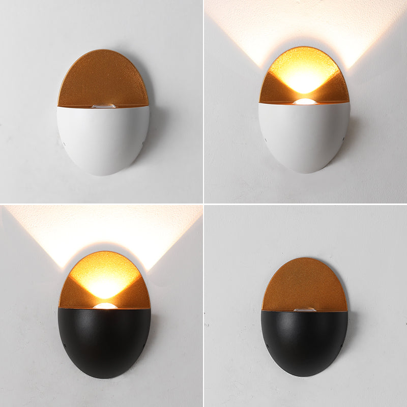 Lampada da Parete LED Impermeabile in Alluminio a Forma Ovale Minimalista Moderna per Esterni