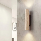 Applique da muro cilindrica in marmo travertino minimalista moderno LED 2 luci