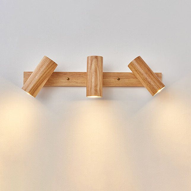 Faretto da soffitto minimalista giapponese in legno massello con 1/3/4 luci