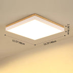 Lampada da soffitto LED quadrata rettangolare in legno massello acrilico minimalista moderna per soggiorno