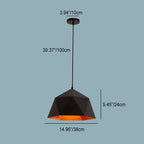 Moderna Lampada a Sospensione in Ferro Geometrica a Rombo con 1 Luce