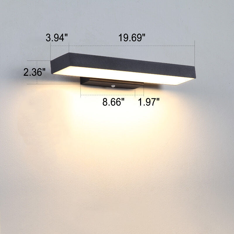 Lampada da Parete Esterno LED Piatta con Sensore Moderno Minimalista Rettangolare Impermeabile