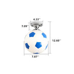 Luce da soffitto semi-incassata a 1 luce in vetro creativo da basket e calcio