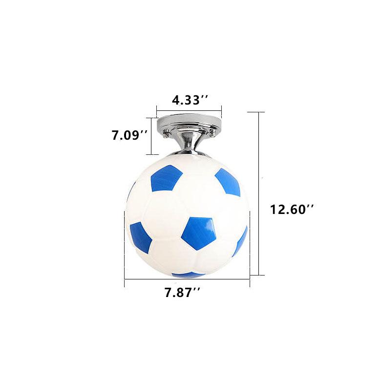 Luce da soffitto semi-incassata a 1 luce in vetro creativo da basket e calcio