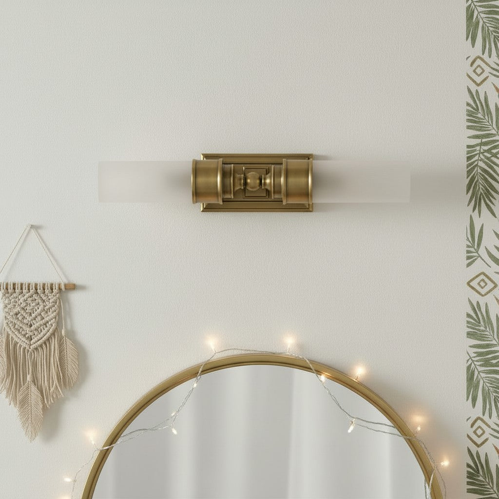 Applique da Bagno Contemporanea a Tubo in Vetro Doppio Elite