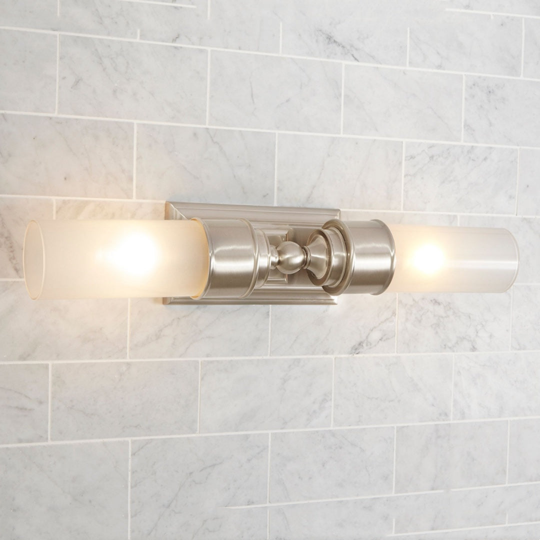 Applique da Bagno Contemporanea a Tubo in Vetro Doppio Elite