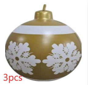 Palla di Natale Gonfiabile 60 cm – Decorazione Natalizia in PVC Resistente alle Intemperie per Esterni