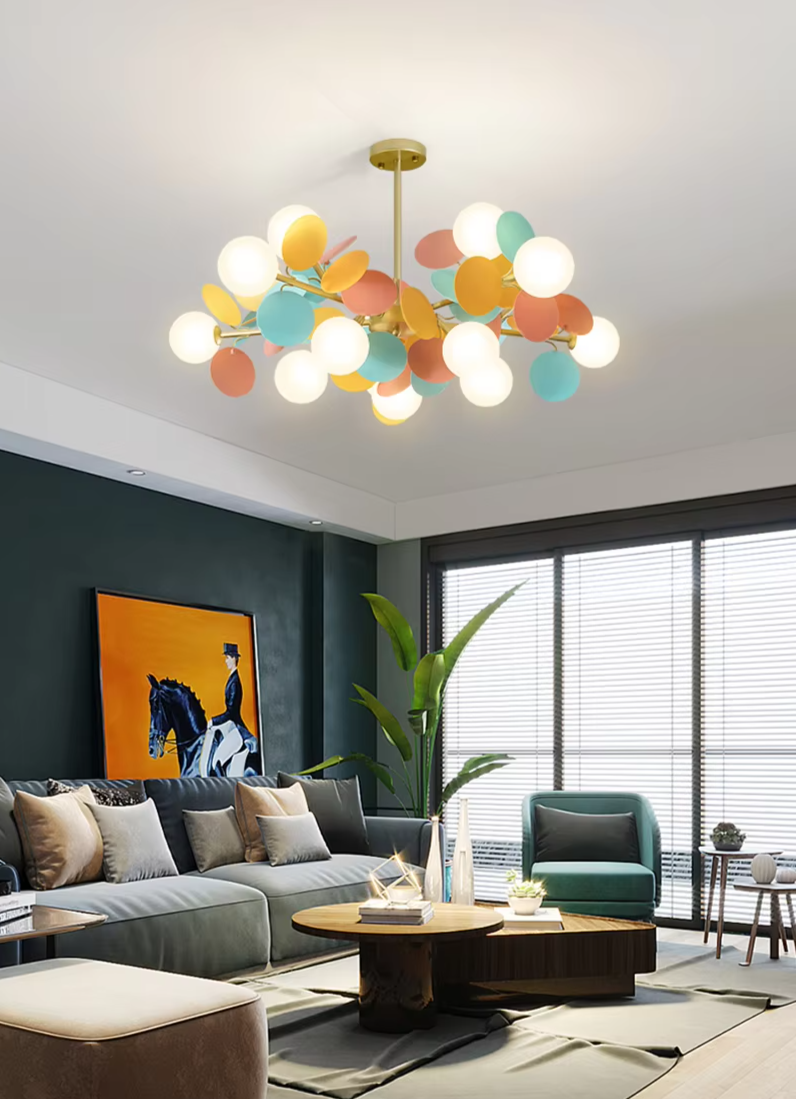 NatureGlow Lampadario a Rami Colorati