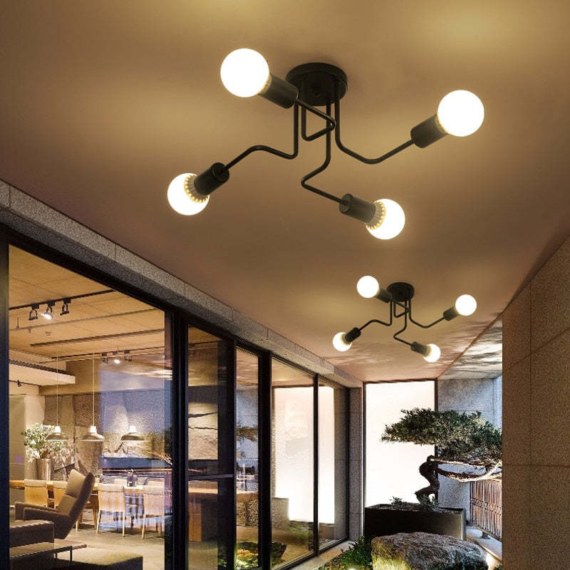Lampada da Soffitto Nera Industriale Minimalista Moderna Vintage Arisha