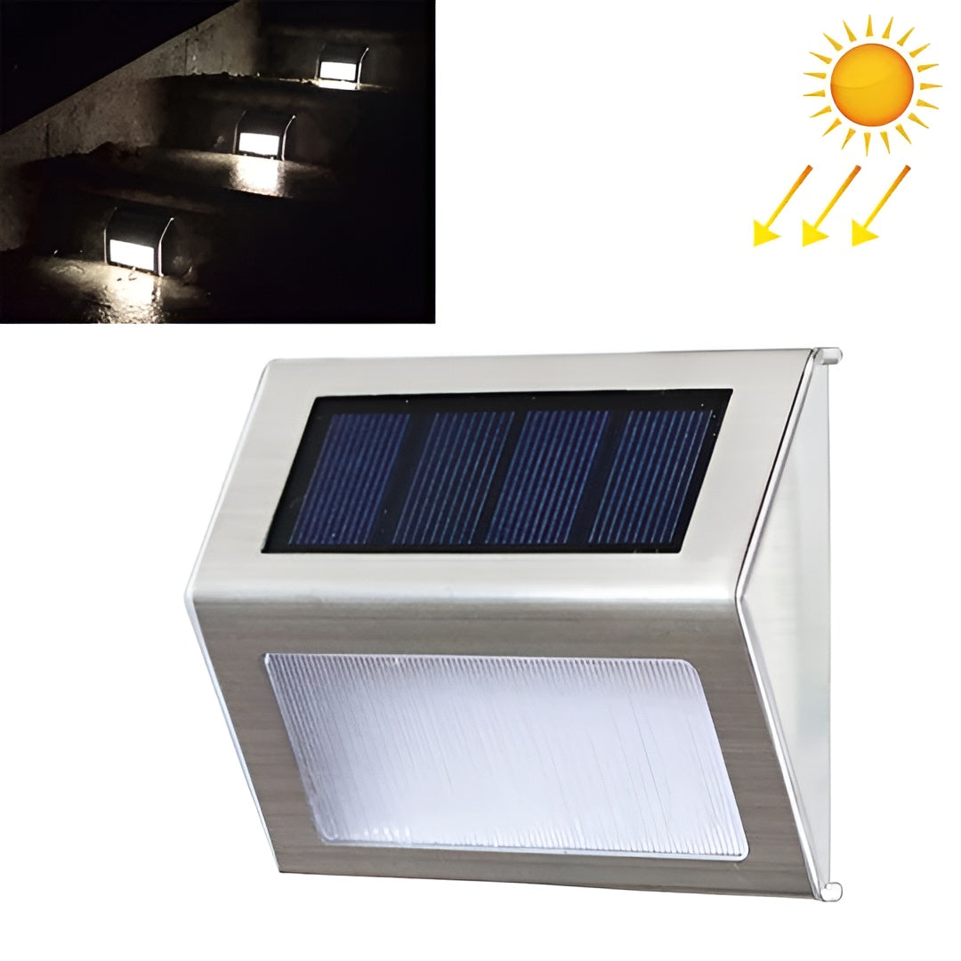 Set di 2 Lampade da Scale Solari a LED – Illuminazione Esterna Resistente alle Intemperie in Acciaio Inossidabile per Giardino e Cortile