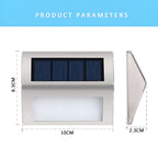 Set di 2 Lampade da Scale Solari a LED – Illuminazione Esterna Resistente alle Intemperie in Acciaio Inossidabile per Giardino e Cortile