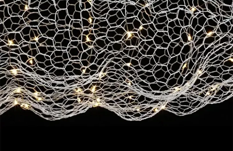 Lampada a sospensione Nuvola in Rete di Ferro Design Danese