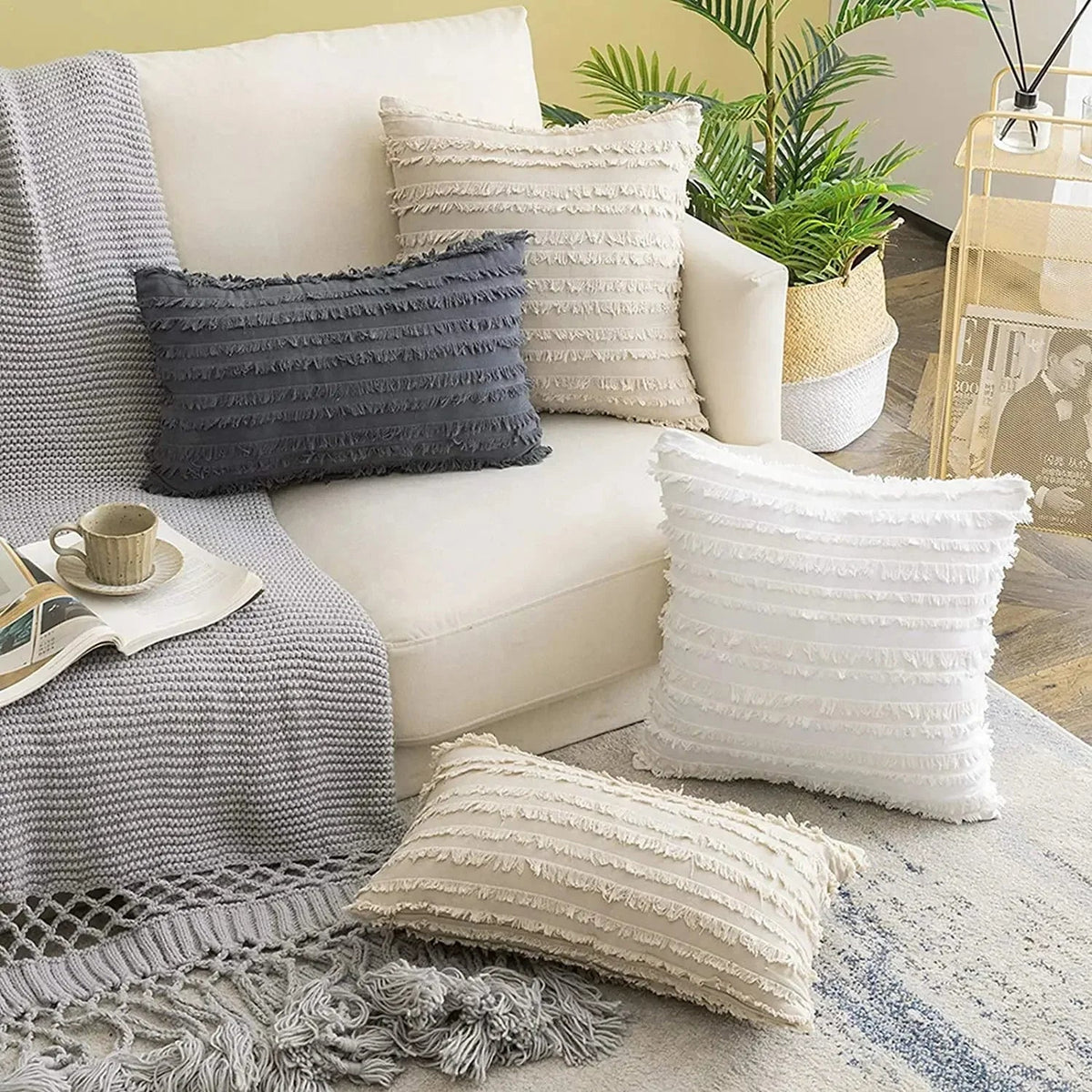 Copriletto Boho con Frange