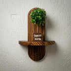 2pcs Mensola in Legno con Retro Curvo Flottante