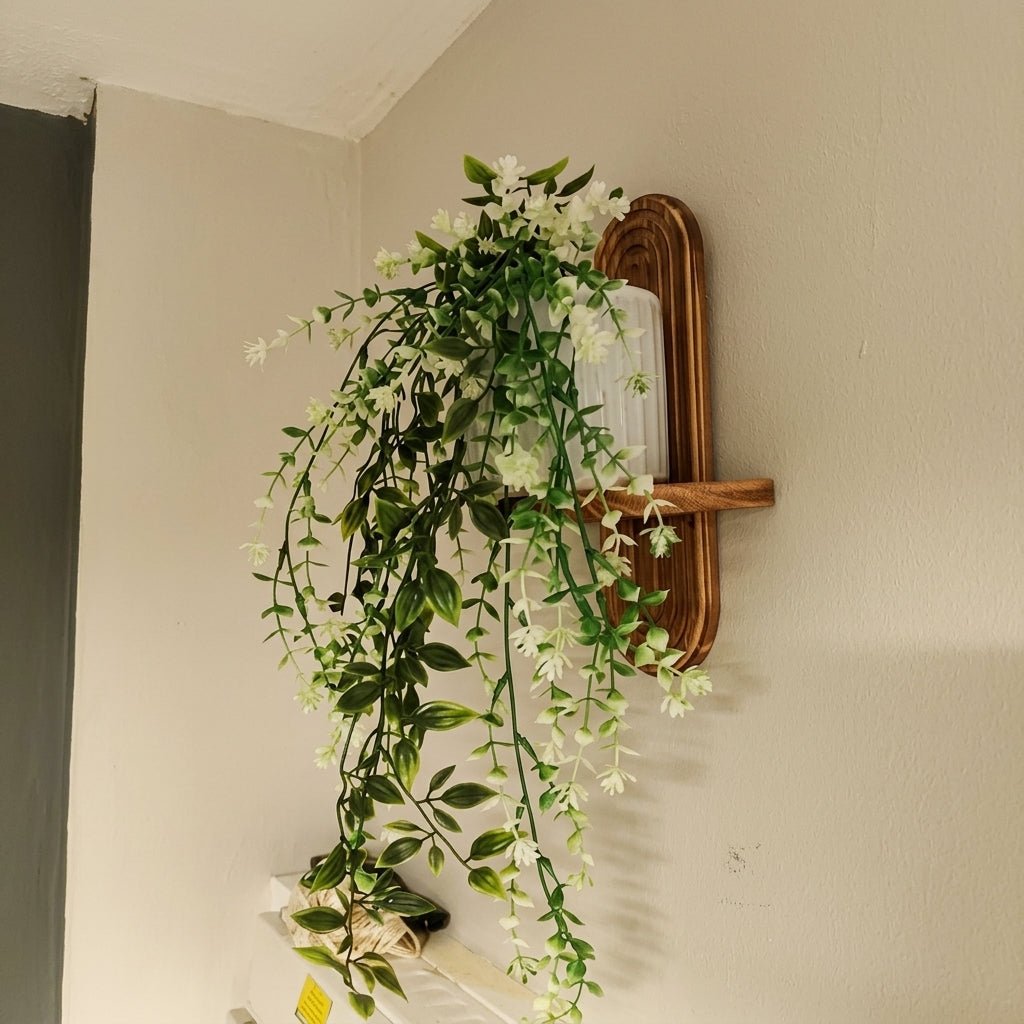 2pcs Mensola in Legno con Retro Curvo Flottante
