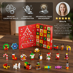 Calendario dell'Avvento con Blocchi da Costruzione per Ornamenti di Natale