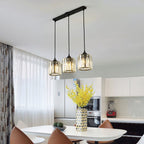 Vina Moderno Cluster Lampadario in Vetro, Nero/Oro