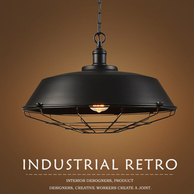 Lampadario Industriale Rustico Nero Epoch