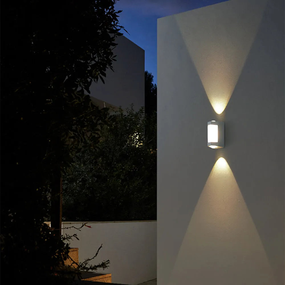 Lampada da Parete Esterno Marve Nordic Up Down, Bianco/Nero