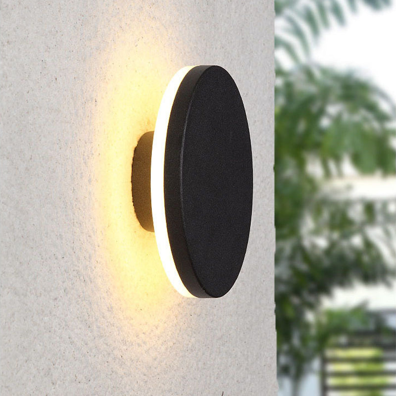 Klyne Minimalist Lampada da Parete Esterno Rotonda/Quadrata LED, Nera/Bianca