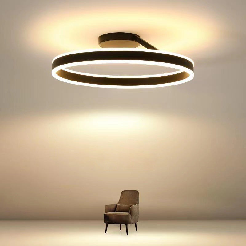 Solen Moderno Lampadario a Soffitto Circolare, Nero e Bianco