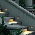Ray Modern Metal Square Outdoor Deck/Step Light, Black
