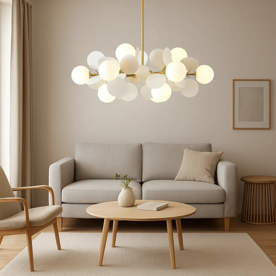Lampadario in Vetro Moderno a Sfere Ronde